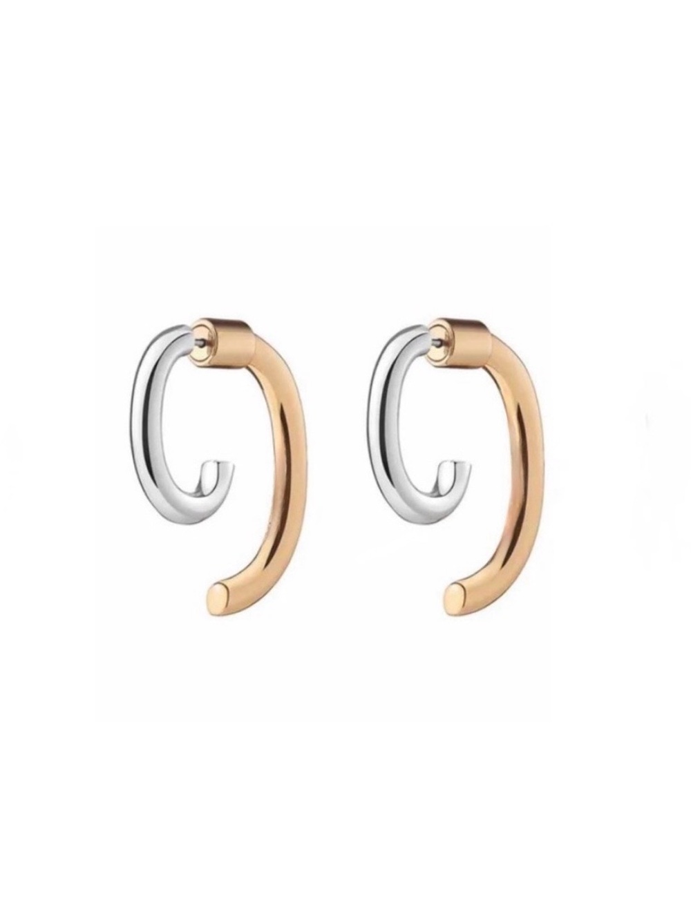 Luna Mini Earrings Two Tone Front Back Convertible Demarson STYLE AP30